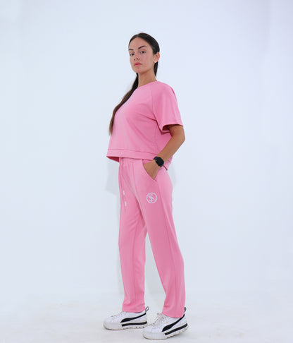 Дамски екип S-LINE SilkyStrip - розов