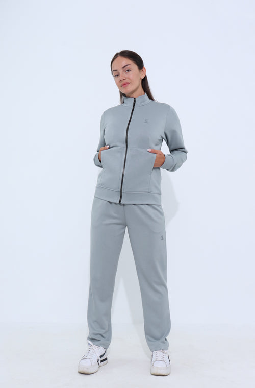 Дамски екип S-LINE горнище с цип - сив