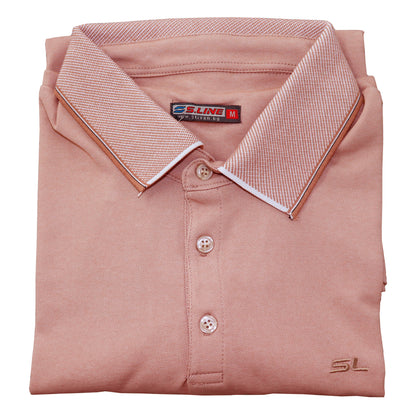 Мъжка тениска S-LINE с яка - капучино